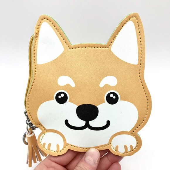 🥳HP!🥳 Corgi Dog Faux Leather Coin Purse Key Ring - Picture 3 of 9